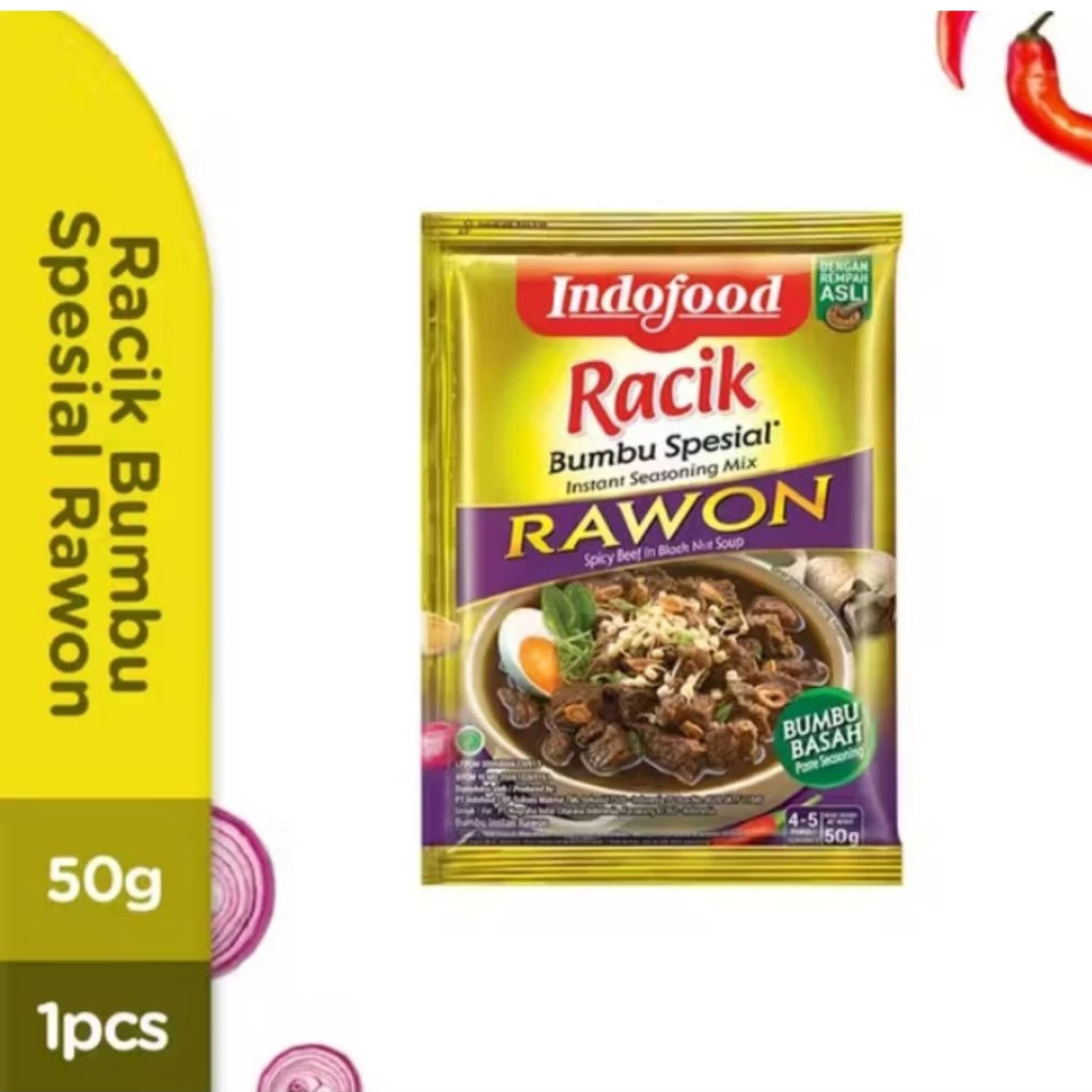 Indofood Racik Bumbu Spesial RAWON Spicy beef in Black Nut Soup (50g)