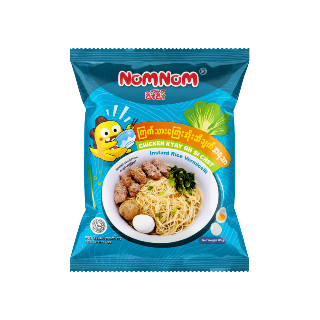 Nom Nom Instant Rice Vermicelli_ကြက်သားကြေးအိုးဆီချက်အရသာ (85g)