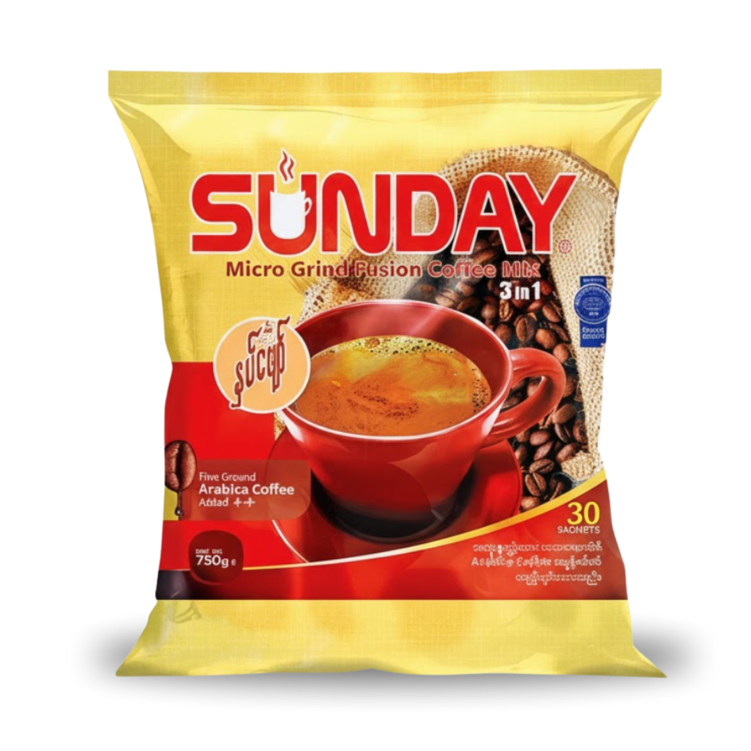 SUNDAY Micro Grind Fusion Coffee Mix 3 in 1_ ကော်ဖီနှပ်ဖျော် (750g)