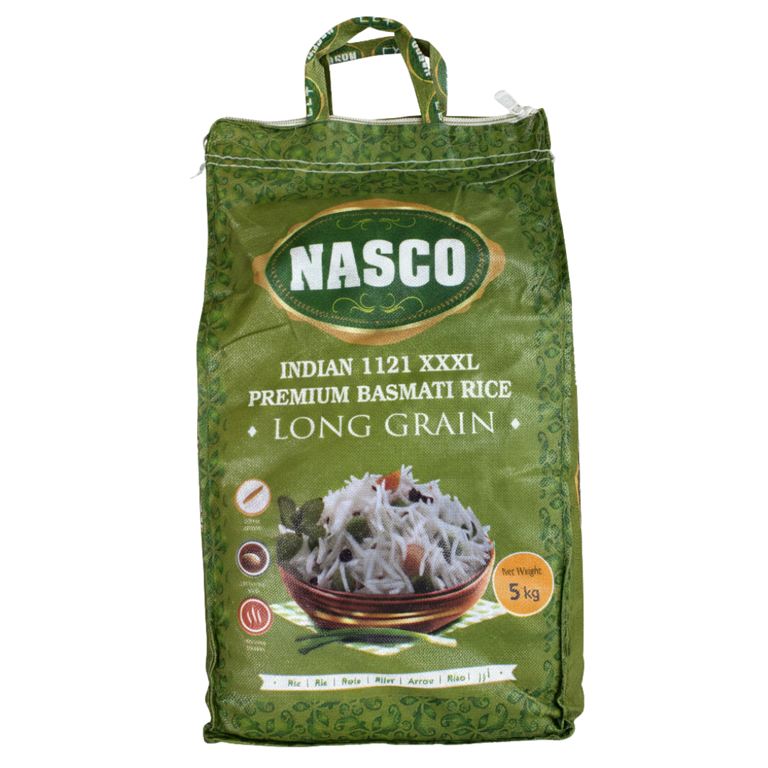 NASCO ( Long Grain ) Premium Basmati Rice Indian1121 XXXL (5Kg)