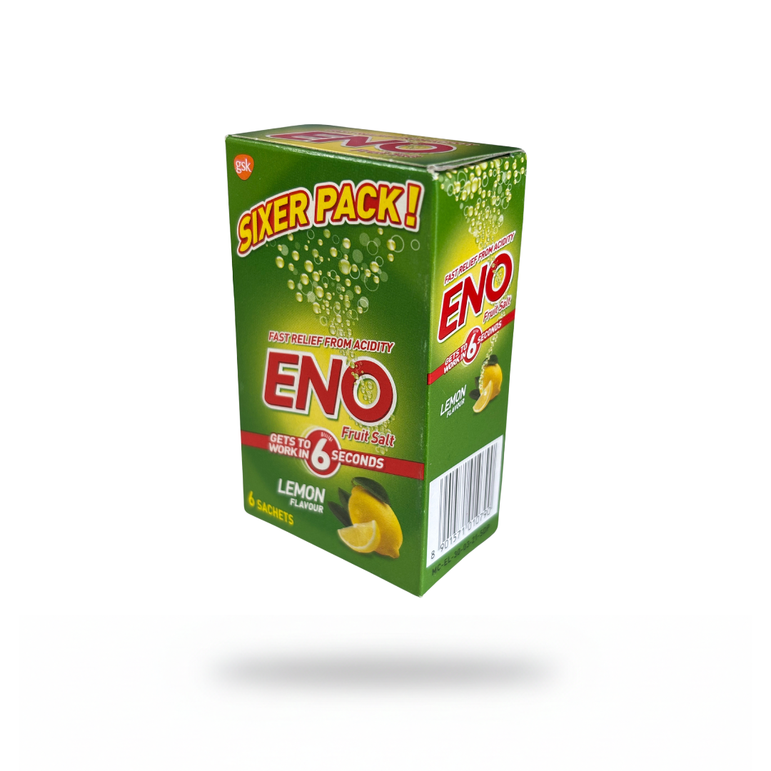 ENO Fruit Salt Gets To Work In 6 Seconds ( Lemon Flavour ) 6 Sachets