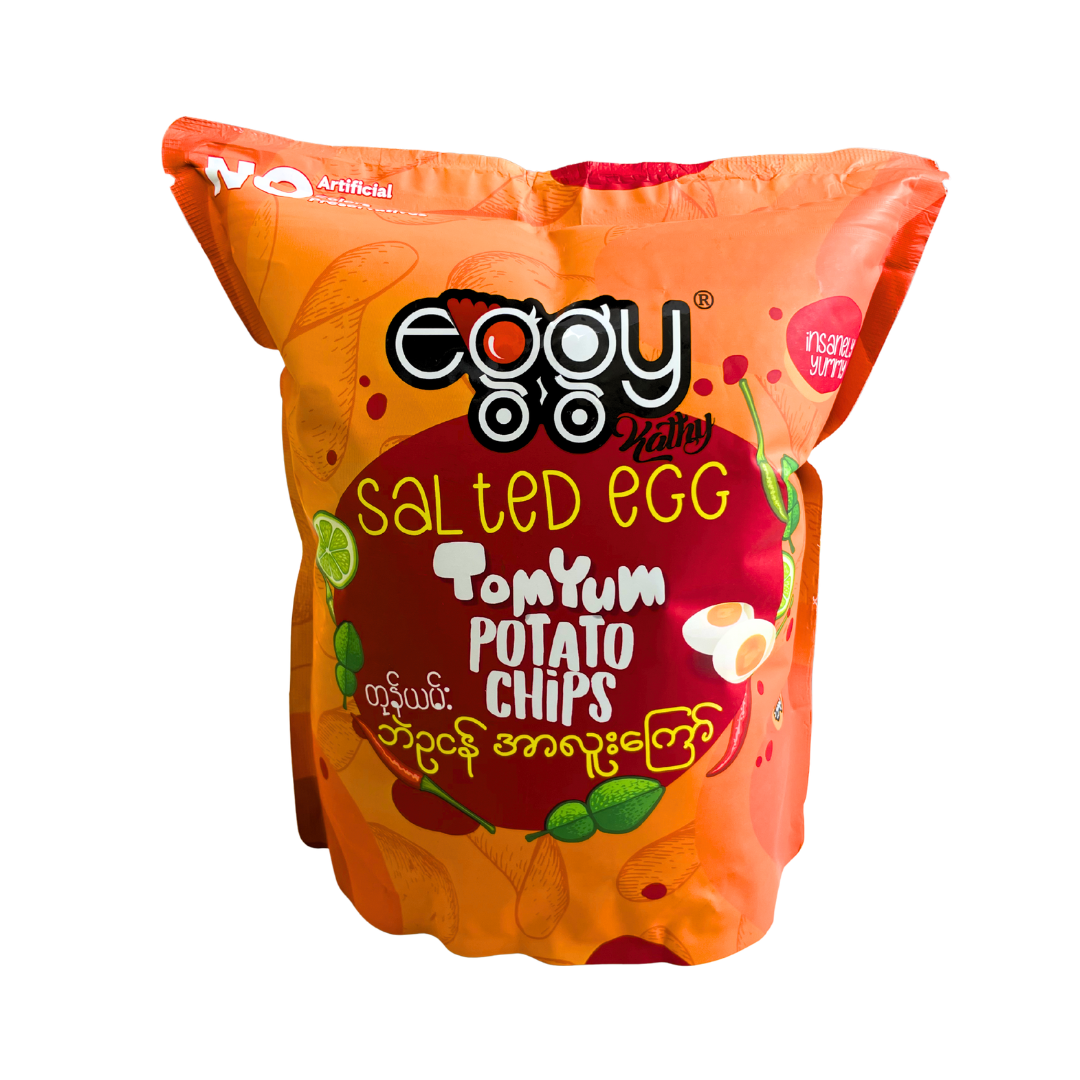Eggy Salted Egg Tom Yum Potato Chips_ဘဲဥငန်အရသာအာလူးကြော် (125g)