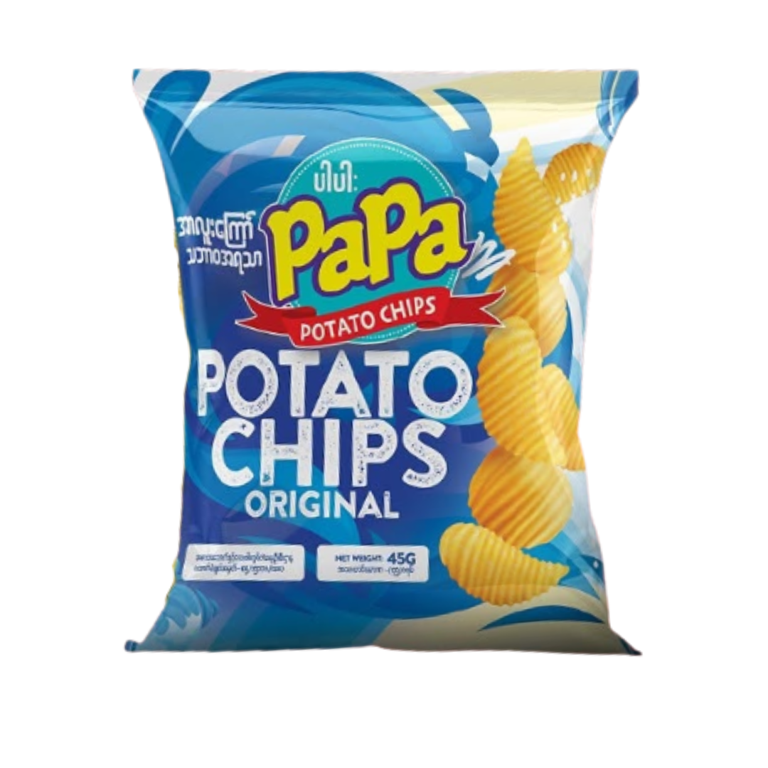 PaPa Potato Chips Original Flavor_ပါပါးအာလူးကြော်သဘာဝအရသာ(45g)