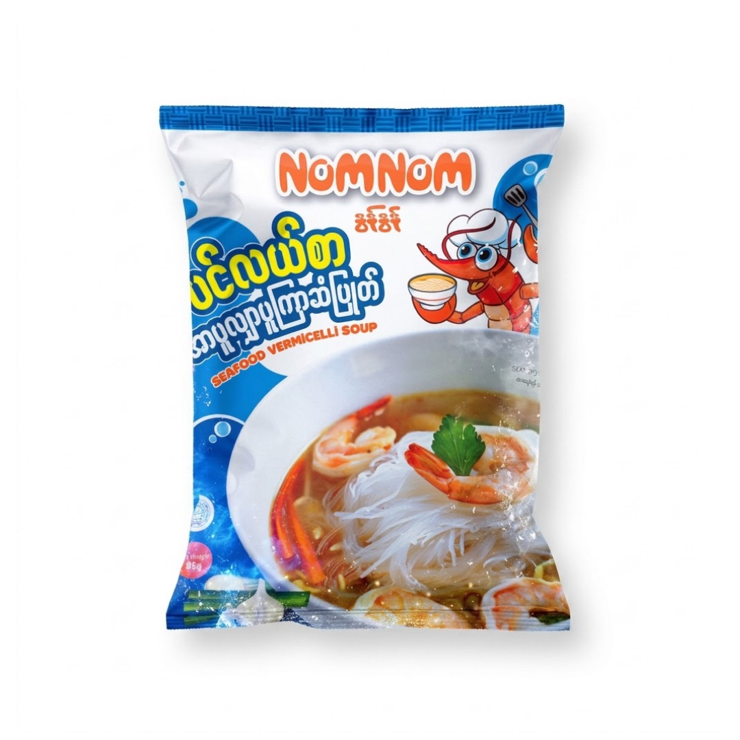 Nom Nom Seafood Vermicelli Soup _ အာပူလျှာပူကြာဆံပြုတ် (85g)