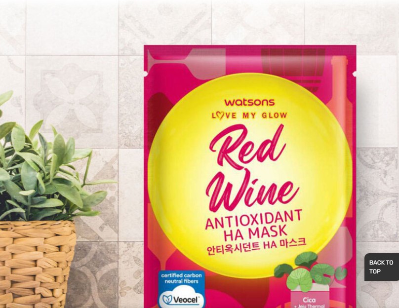 Watsons Love My Glow Red Wine Antioxidant Ha Mask 21ml