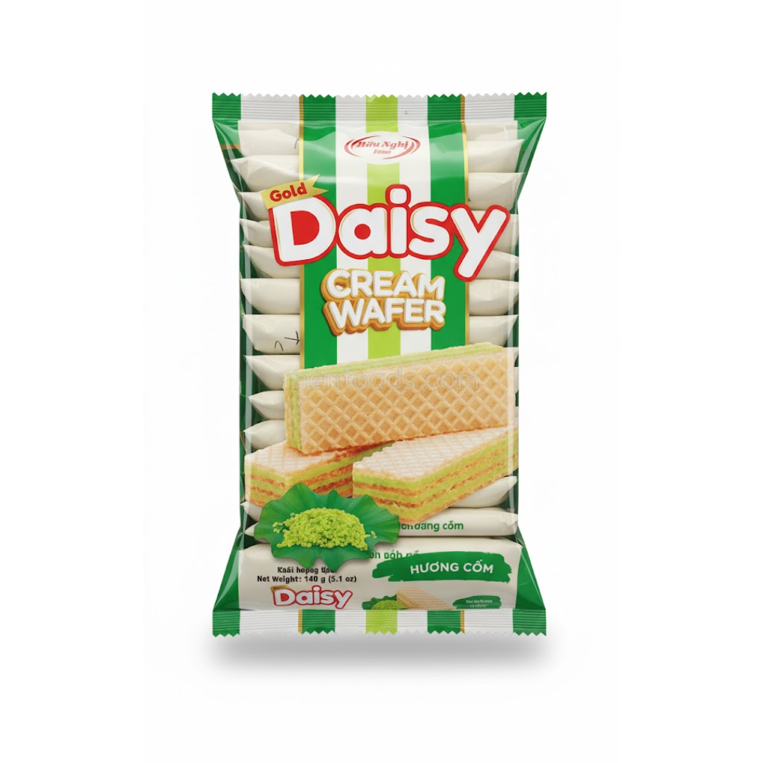 Gold Daisy Cream Wafer Green Rice Flavour (145g)