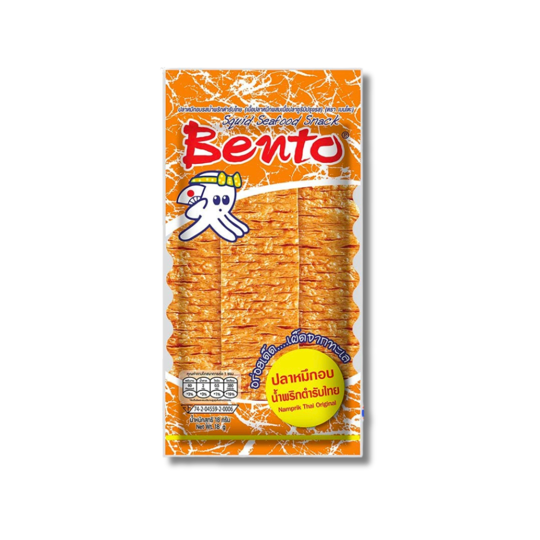 Bento Squid Seafood Snack Namprik Thai Original 22g(per Piece)