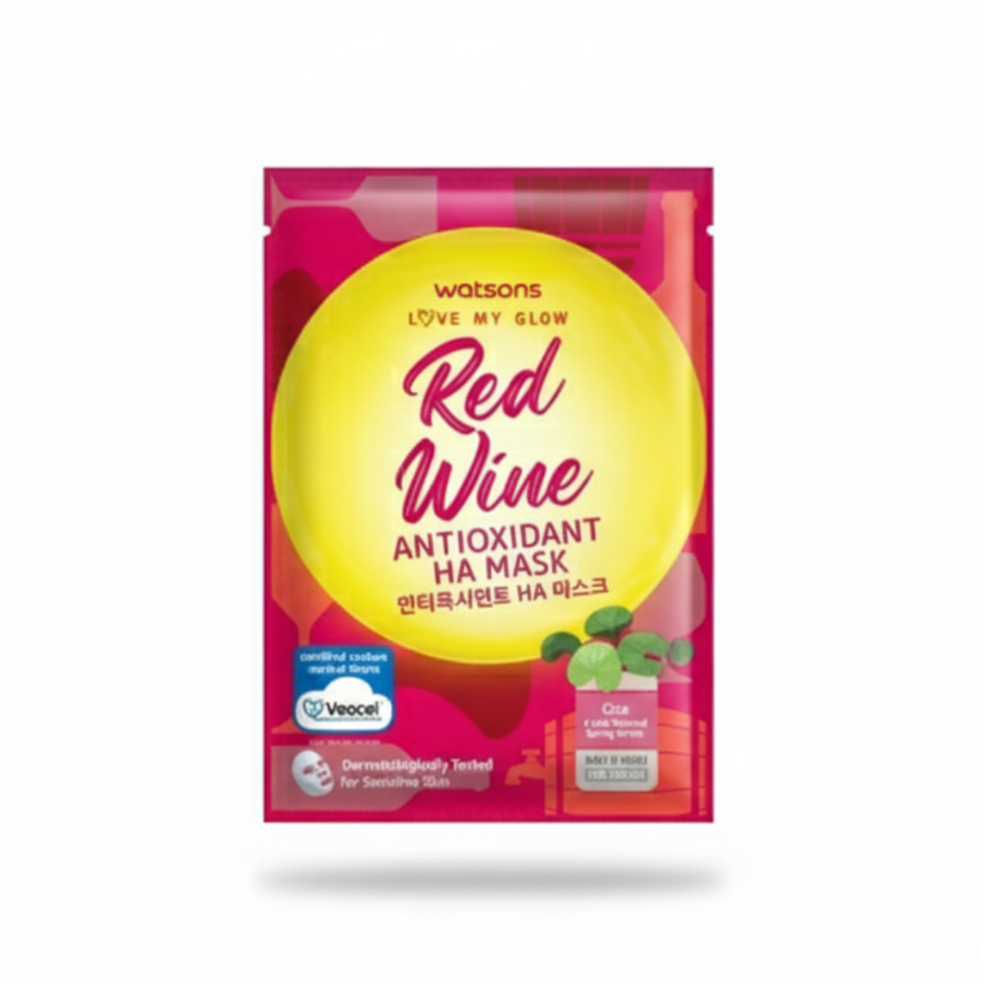 Watsons Love My Glow Red Wine Antioxidant Ha Mask 21ml