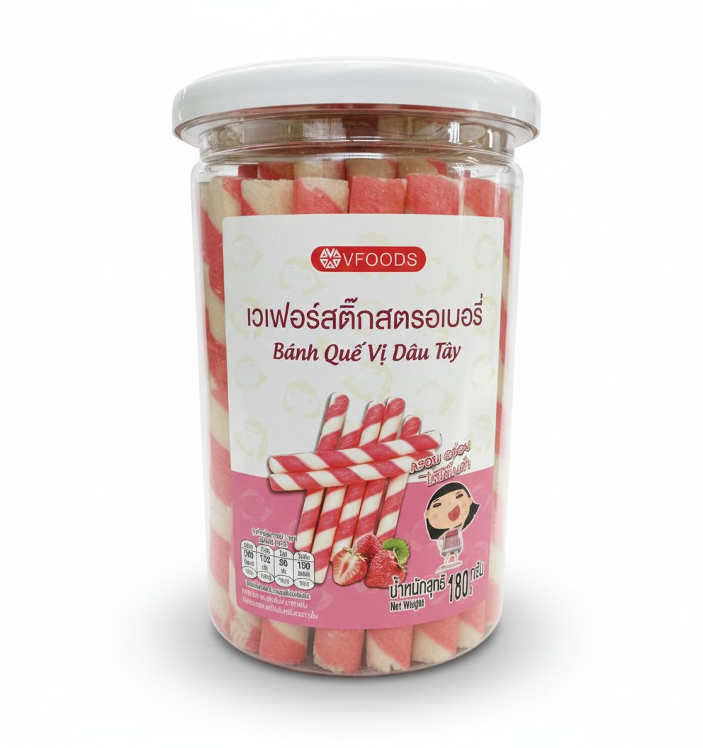 VFOODs Strawberry rolled with Chocolate Cream 180g(HALAL)