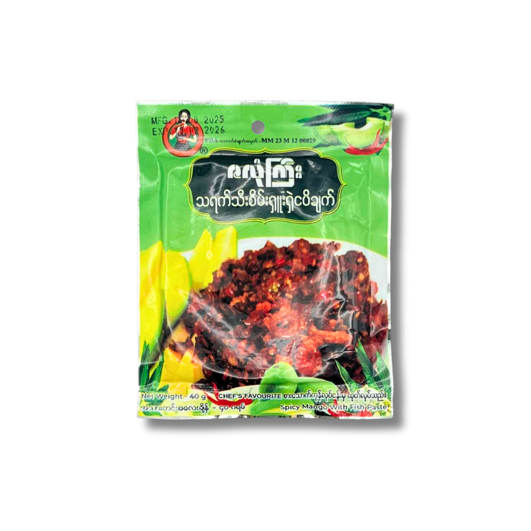 ZLK ဇလုံကြီး သရက်သီးစိမ်းရှူးရှဲငပိချက် (40g)