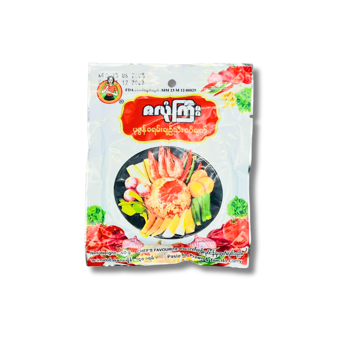 ZLK ဇလုံကြီး ပုဇွန်ခရမ်းချဉ်သီးငပိချက် (40g)