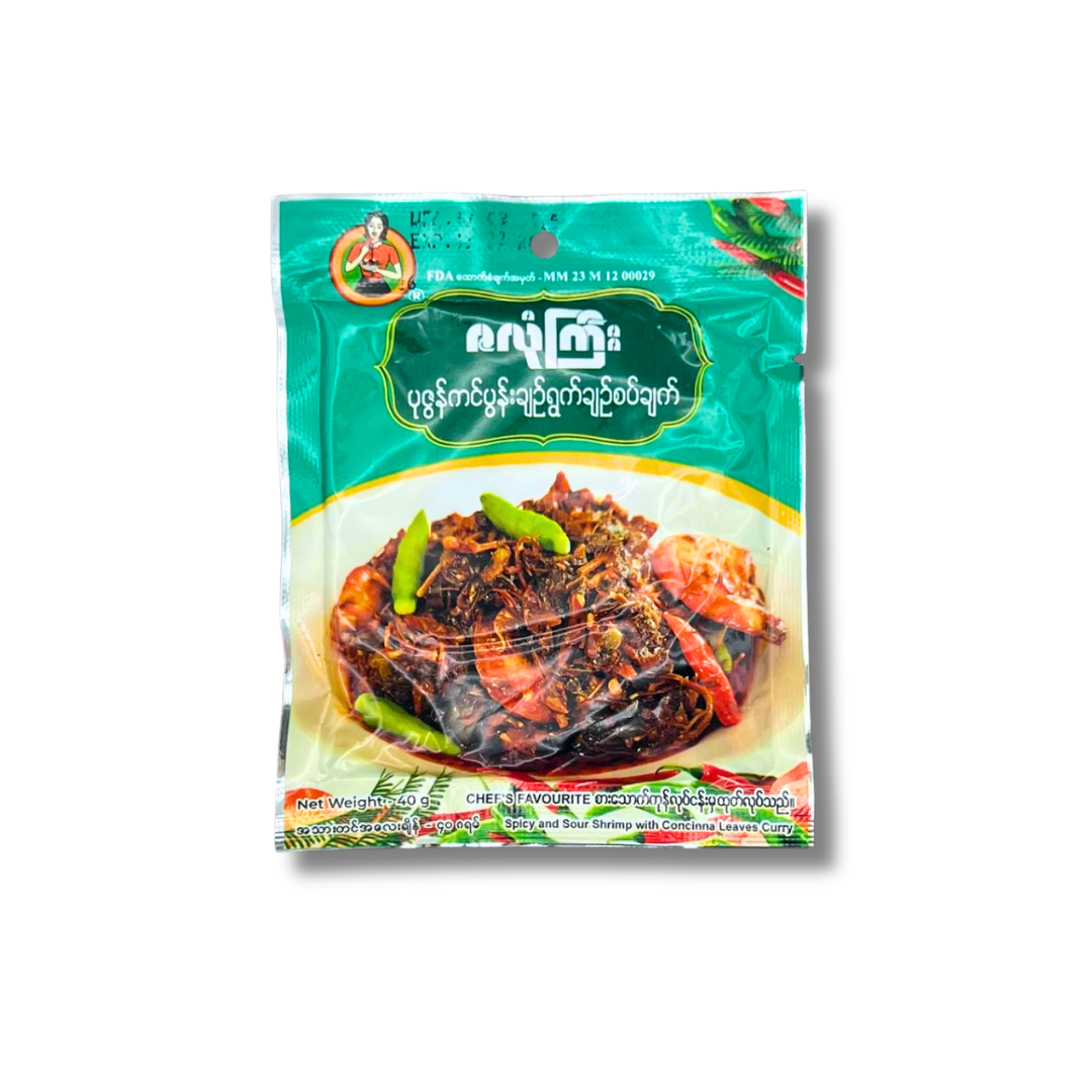 ZLK ဇလုံကြီးပုဇွန်ကင်ပွန်းချဥ်ရွက်ချဥ်စပ်ချက် (40g)