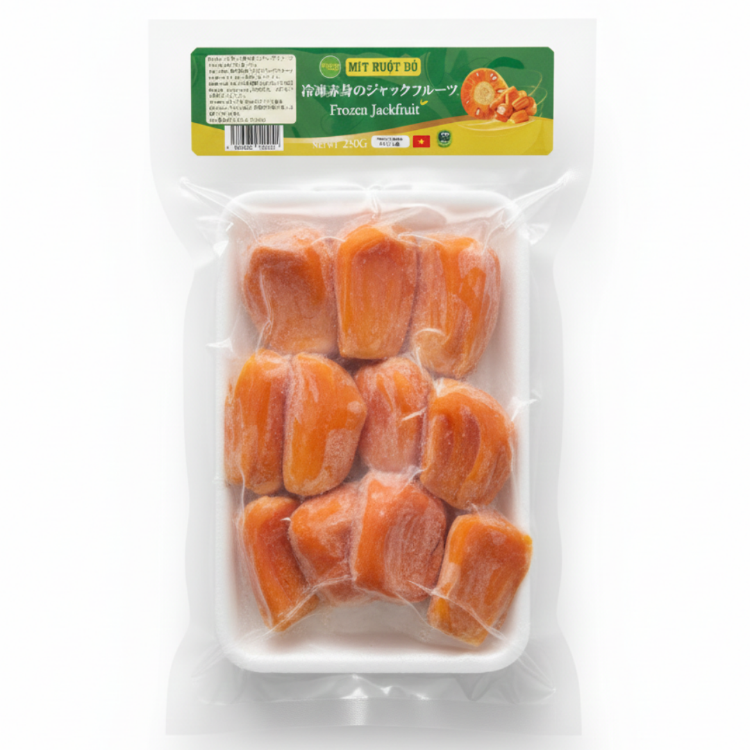 ပိန်းနဲသီးအနီ 冷 凍 赤 身 の ジ ャ ッ ク フ ル ー ツ Frozen Jackfruit MÍT RUỘT ĐÔ 250g